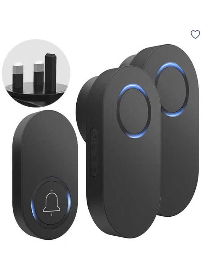 Mordely Wireless Doorbell for Home - Battery Operated, 350M, Wireless Door Bell w/LED Flash, 1 push button + 2 receiver - Image 1